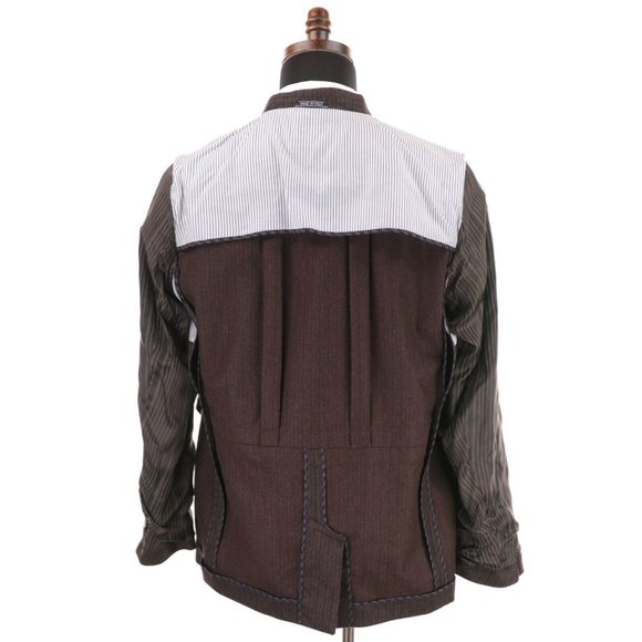 Billy Reid Wool Blazer Sport Coat Size 46R Brown Elbow Patches Jacket Italy - Picture 10 of 14